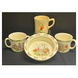 B5 - Vintage Royal Doulton Bunnykins & Ovaltine Mugs and Bowl