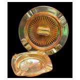 A5 - Two Vintage Carnival Glass Ashtrays