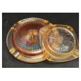 A5 - Two Vintage Carnival Glass Ashtrays