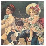 W - Vintage Victorian Print