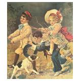 W - Vintage Victorian Print