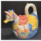 G3 - Adorable Duck Teapot with Two Bunny Figurines