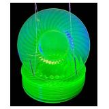 H2 - Ten Vintage Hocking Uranium Glass Plates