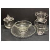 H2 - Vintage Imperial Candlewick Glass Serving Pieces