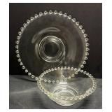 H2 - Vintage Imperial Candlewick Glass Serving Pieces