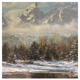 W - "Winter Mountain Scene" Framed Print by Joe Sambataro
