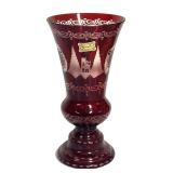 B6 - Vintage Egermann Ruby Cut Crystal Vase