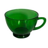 I6 - Vintage Anchor Hocking Emerald Green Punch Bowl Set