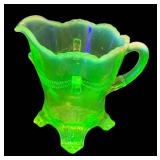 H1 - Vintage Jefferson Uranium Glass Petite Pitcher