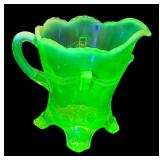 H1 - Vintage Jefferson Uranium Glass Petite Pitcher