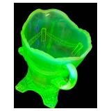 H1 - Vintage Jefferson Uranium Glass Petite Pitcher
