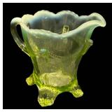 H1 - Vintage Jefferson Uranium Glass Petite Pitcher