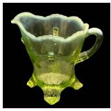 H1 - Vintage Jefferson Uranium Glass Petite Pitcher