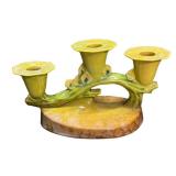 K6 - Two Roseville Wincraft Triple Candle Holders