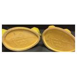 K6 - Two Roseville Wincraft Triple Candle Holders