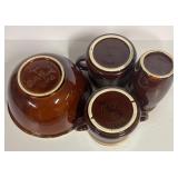 K6 - Vintage McCoy Brown Drip Glaze Pottery Bowl, Pitcher & Soup Mugs
