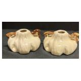 H5 - Vintage Roseville Pottery Ming Tree Candle Holders