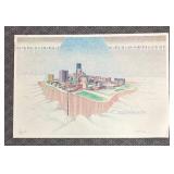 S - "Minneapolis With Snow Fence" Signed Unframed Print by M. Volker