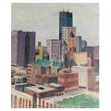 S - "Minneapolis With Snow Fence" Signed Unframed Print by M. Volker
