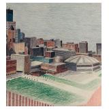 S - "Minneapolis With Snow Fence" Signed Unframed Print by M. Volker