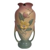 W - Vintage Hull Art Pottery Magnolia Vase 16 in Pink & Blue Matte Glaze