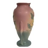W - Vintage Hull Art Pottery Magnolia Vase 16 in Pink & Blue Matte Glaze