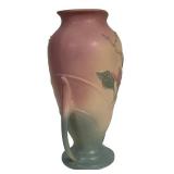 W - Vintage Hull Art Pottery Magnolia Vase 16 in Pink & Blue Matte Glaze