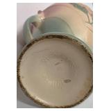 W - Vintage Hull Art Pottery Magnolia Vase 16 in Pink & Blue Matte Glaze
