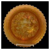 E4 - Antique Imperial Glass Windmill Marigold Carnival Glass Footed Bowls (Lot of 2)