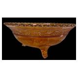 E4 - Antique Imperial Glass Windmill Marigold Carnival Glass Footed Bowls (Lot of 2)