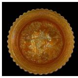 E4 - Antique Imperial Glass Windmill Marigold Carnival Glass Footed Bowls (Lot of 2)