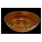 E4 - Antique Imperial Glass Windmill Marigold Carnival Glass Footed Bowls (Lot of 2)