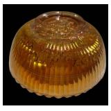 E4 - Antique Imperial Glass Windmill Marigold Carnival Glass Footed Bowls (Lot of 2)