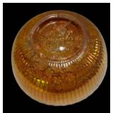 E4 - Antique Imperial Glass Windmill Marigold Carnival Glass Footed Bowls (Lot of 2)