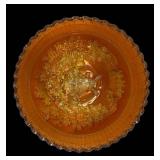 E4 - Antique Imperial Glass Windmill Marigold Carnival Glass Footed Bowls (Lot of 2)