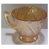 E4 - Vintage Jeannette Glass Iris & Herringbone Floragold Louisa Carnival Glass Mixed Lot