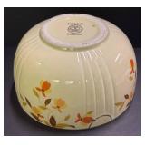 E4 - Vintage Hall Autumn Leaf 6 in Radiance Bowl & McKee Milk Glass Shakers