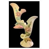 E3 - Vintage Hull Woodland Cornucopia Vases (Lot of 2)