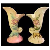 E3 - Vintage Hull Woodland Cornucopia Vases (Lot of 2)