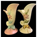 E3 - Vintage Hull Woodland Cornucopia Vases (Lot of 2)