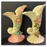 E3 - Vintage Hull Woodland Cornucopia Vases (Lot of 2)