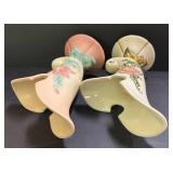 E3 - Vintage Hull Woodland Cornucopia Vases (Lot of 2)