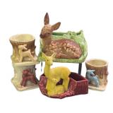 E3 - Vintage Shawnee & McCoy Deer Planters Mixed Lot