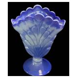 E2 - Fenton Periwinkle Blue Plume Vase