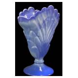 E2 - Fenton Periwinkle Blue Plume Vase