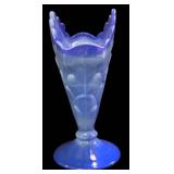 E2 - Fenton Periwinkle Blue Plume Vase
