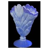 E2 - Fenton Periwinkle Blue Plume Vase