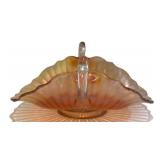 C4 - Vintage Fenton & Dugan Marigold Carnival Glass Basket, Vase & Bonbon Dish