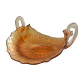 C4 - Vintage Fenton & Dugan Marigold Carnival Glass Basket, Vase & Bonbon Dish