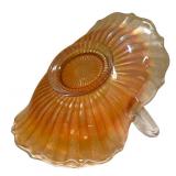 C4 - Vintage Fenton & Dugan Marigold Carnival Glass Basket, Vase & Bonbon Dish